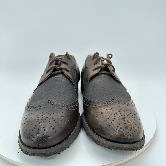 John Varvatos Men Size 9.5M Brown Distressed Leather Brogue Wingtip Derby Shoes main image 11